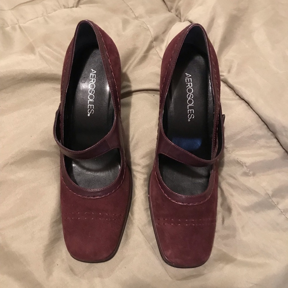 Brown Suede Aerosoles Shoes Mary Jane Style